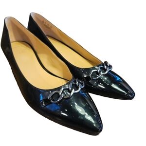 Naturalizer Black Chain Accent Flats